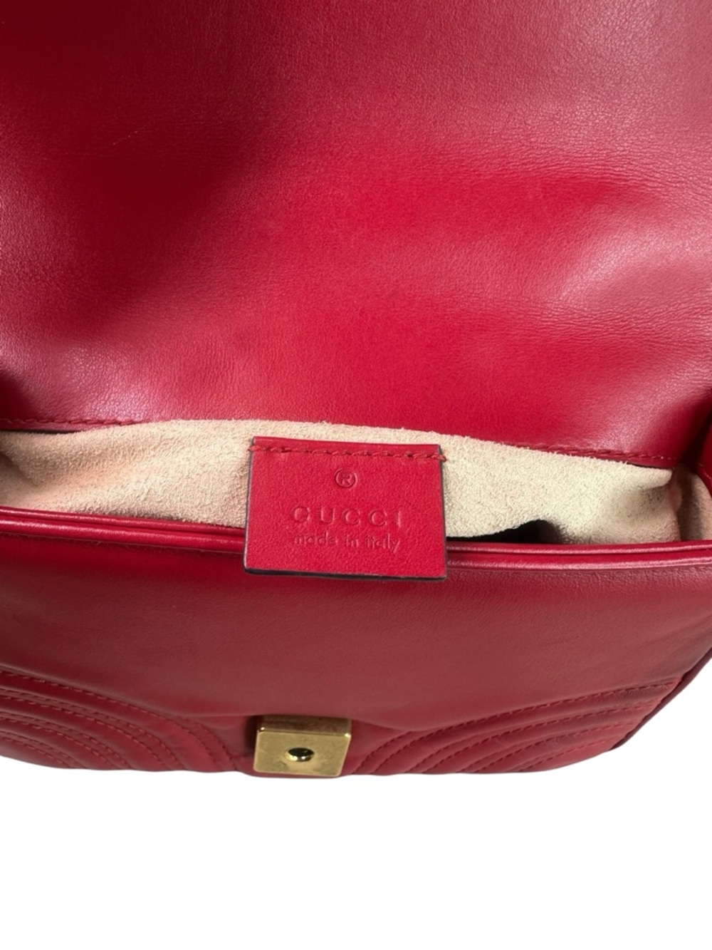 Gucci Red GG Marmont Small Top Handle Satchel with Gold Hardware - Picture 4 of 7